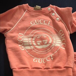 Gucci Kids Coral Sweatsuit 
Pants and sweatshirt 
Worn 1x 
Excellent condition